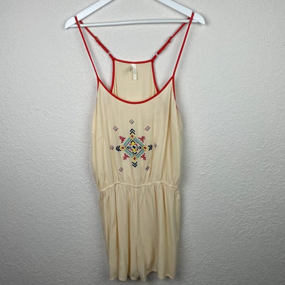 TRUTH NYC Womens L Embroidered Southwest Design Spaghetti Strap Raceback Romper - Picture 2 of 8
